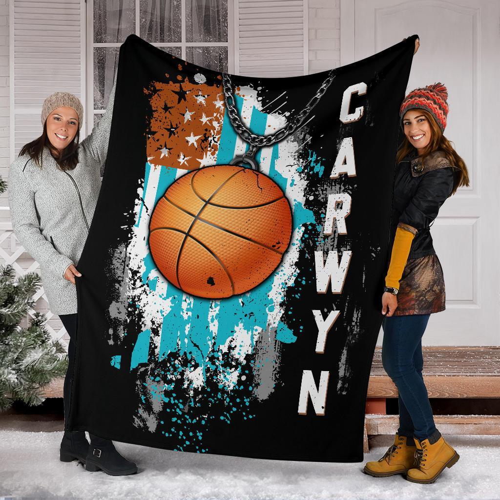 litzzy Personalized Sport Us Flag Fleece Blanket - Lath1011201 Quilt Blanket   