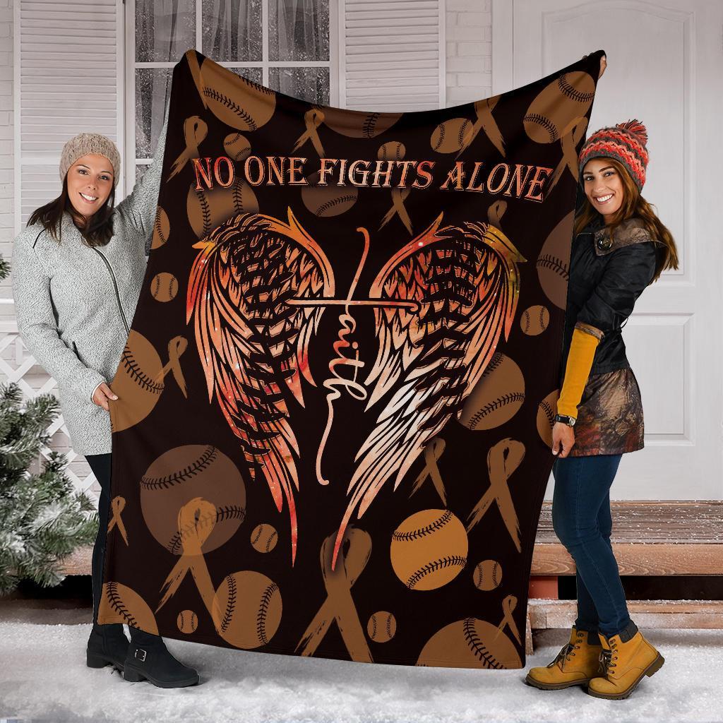 litzzy No One Fights Alone Ball Fleece Blanket - Lath3011203 Quilt Blanket MULTIPLE SCLEROSIS AWARENESS 60 X 80 