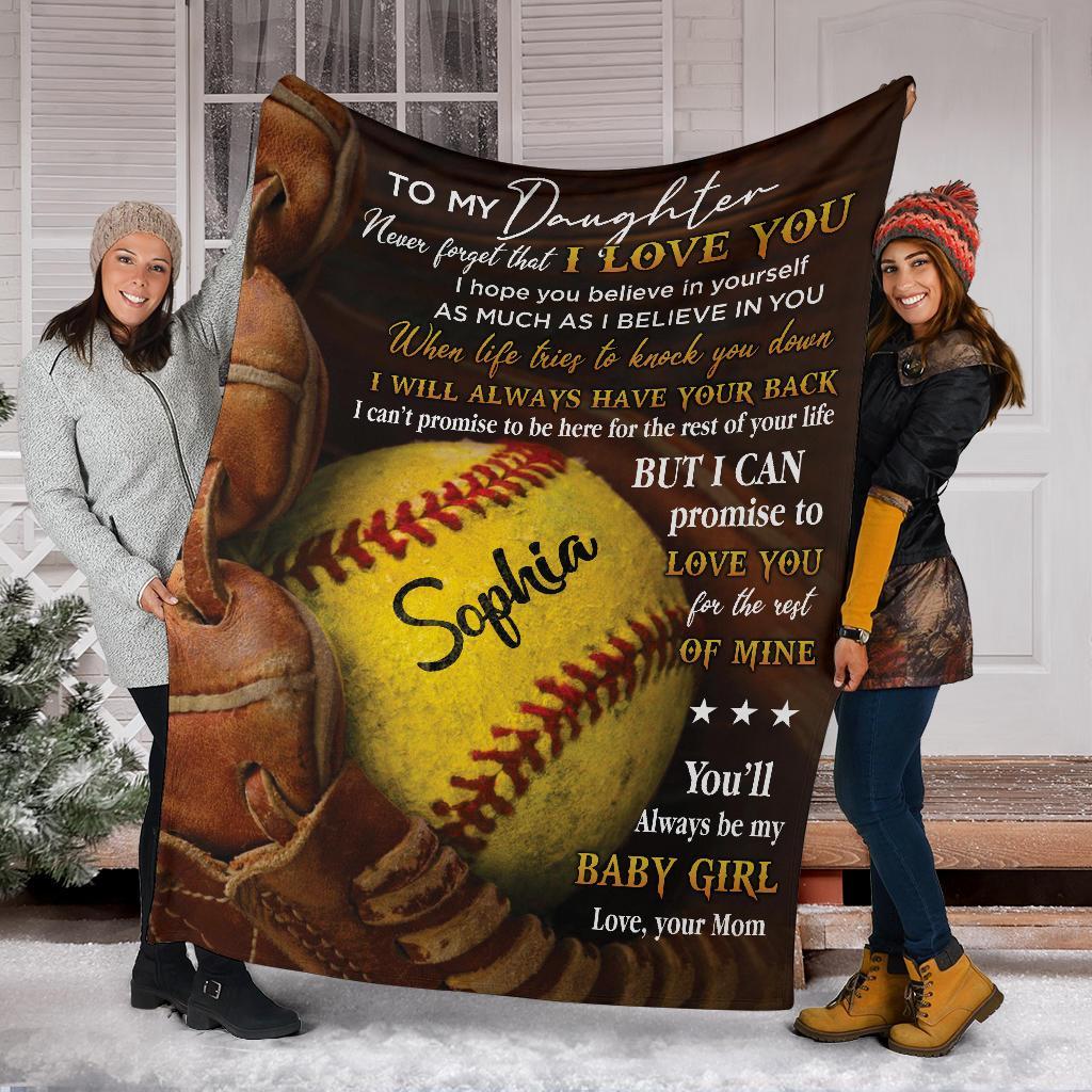 litzzy Personalized Never Forget Baseball Softball Glove Fleece Blanket - Tlno0911201 Quilt Blanket   