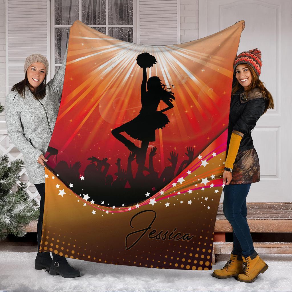 litzzy Personalized Cheerleader Fleece Blanket - Lath1911202Ki Quilt Blanket ORANGE 50 X 60 