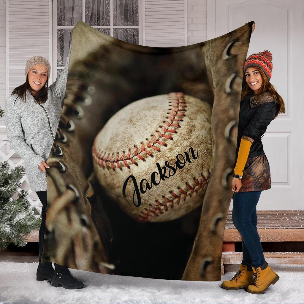 litzzy Personalized Dusty Baseball Fleece Blanket - Nh0712201 Quilt Blanket   