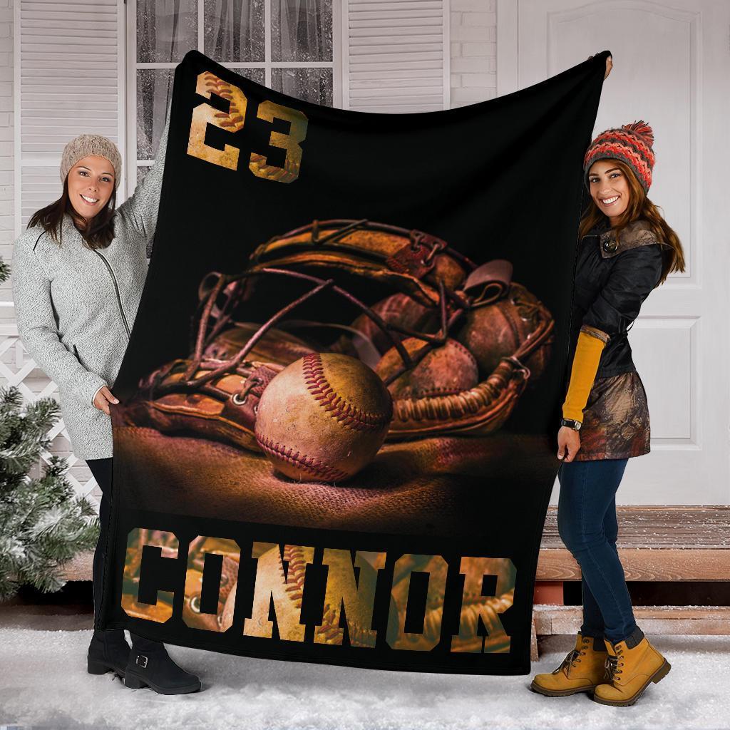 litzzy Personalized Baseball Darkness Fleece Blanket - Tlnb0911202Ki Quilt Blanket   