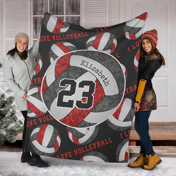 litzzy Black Red White - I Love Vlb Collection Fleece Blanket - Ty0611202 Quilt Blanket   