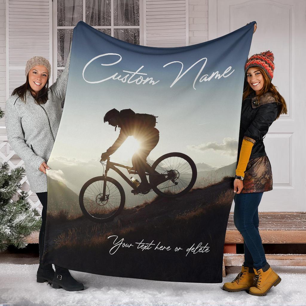 litzzy Personalized Cycling Fleece Blanket - Lath0212203 Quilt Blanket   