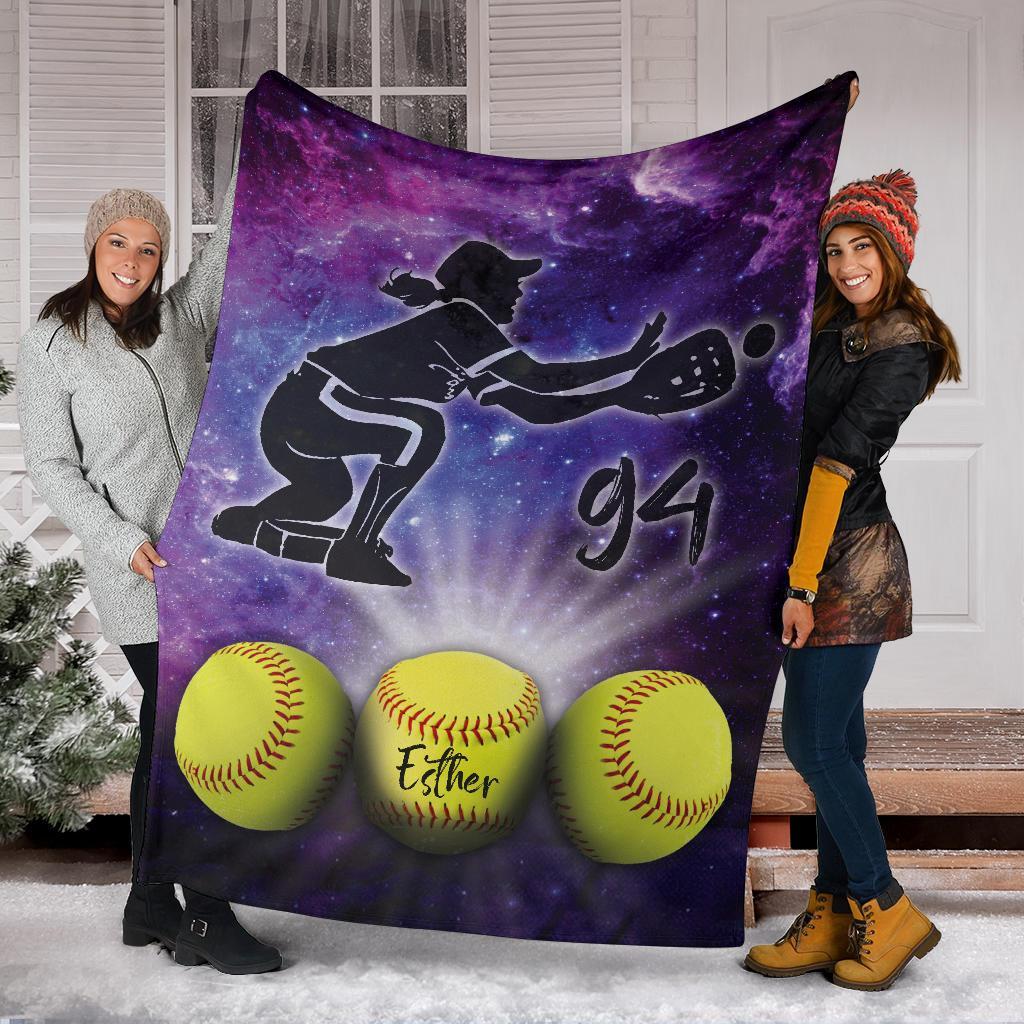litzzy Personalized Softball Fleece Blanket - Lath2311202Ki Quilt Blanket   