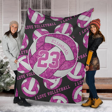 litzzy Hot Pink White - I Love Vlb Collection Fleece Blanket - Ty0611202 Quilt Blanket 50x60  