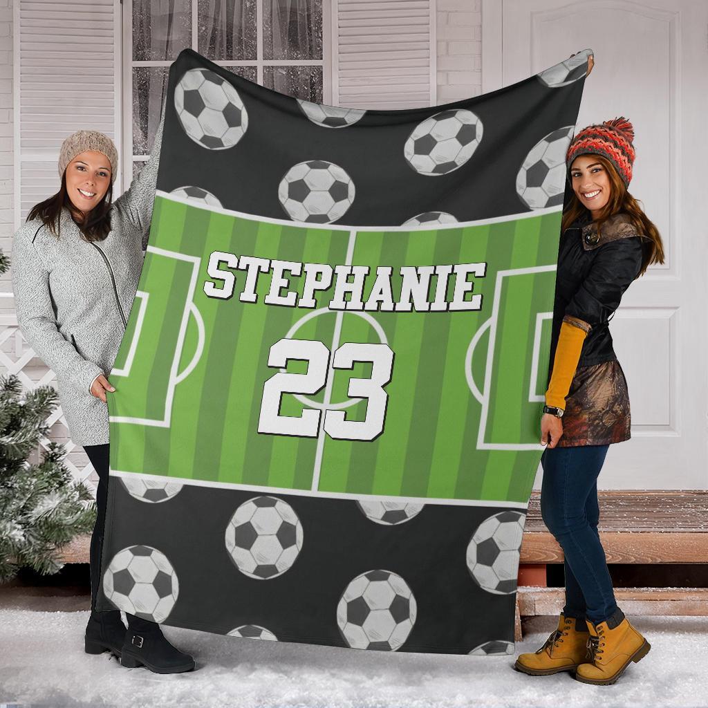 litzzy Personalized Soccer Field Fleece Blanket - Tlnh2111202 Quilt Blanket   