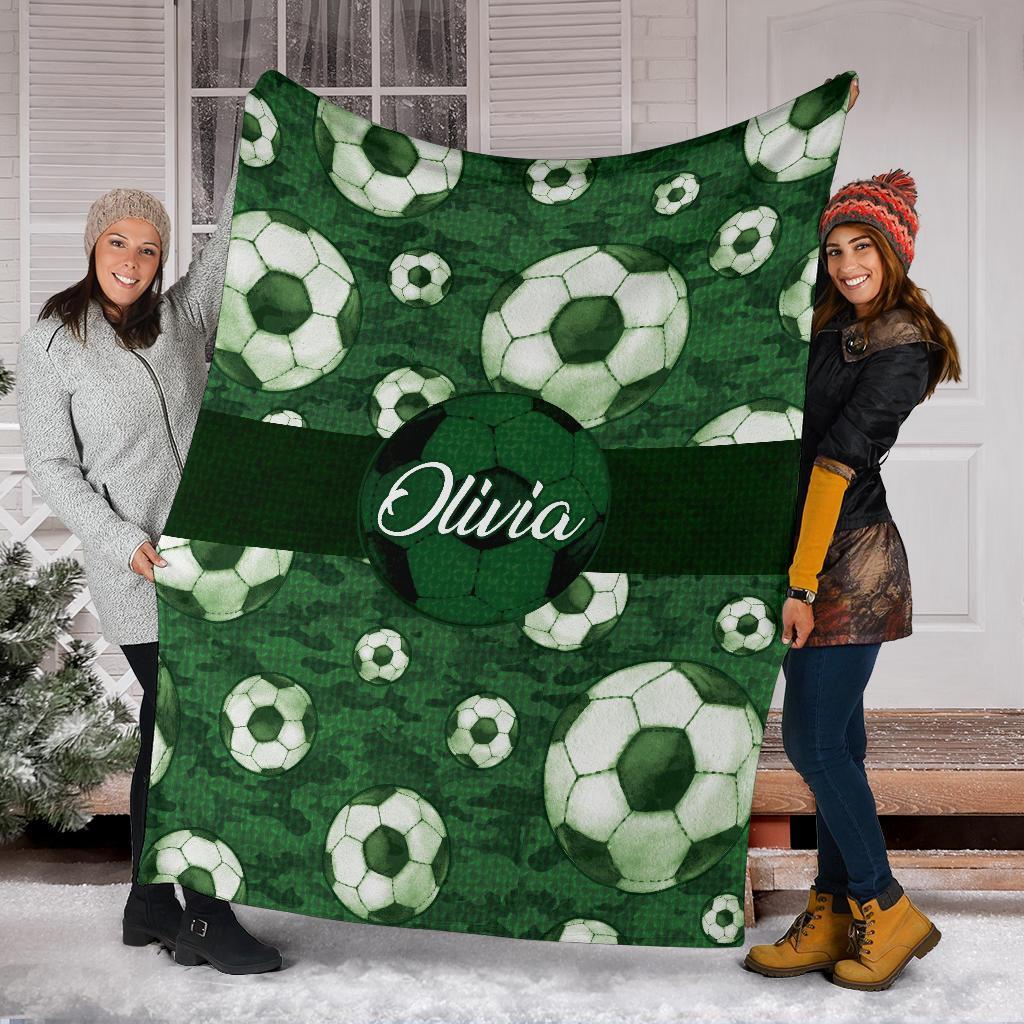 litzzy Personalized Soccer Pattern Texture Fleece Blanket - Nh1411202 Quilt Blanket   