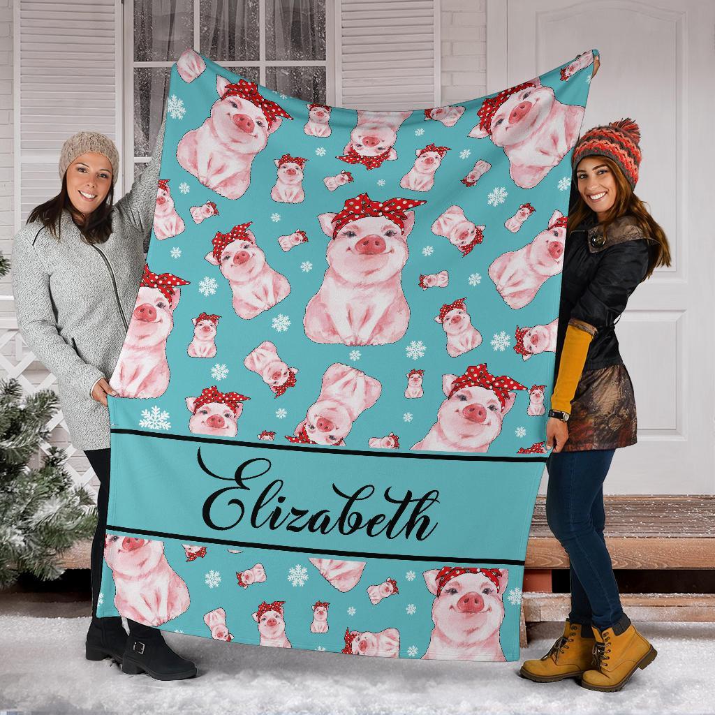 litzzy Personalized Pigs Fleece Blanket - Tlnb1811201 Quilt Blanket   