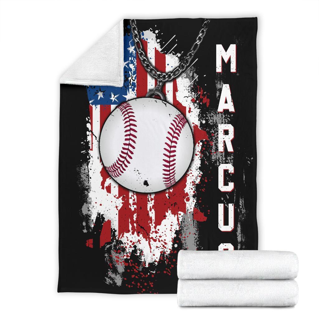 litzzy Personalized Sport Us Flag Fleece Blanket - Lath1011201 Quilt Blanket   