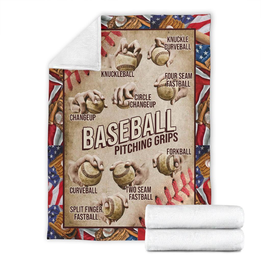 litzzy Baseball Pitching Fleece Blanket - Latg2711201 Quilt Blanket   