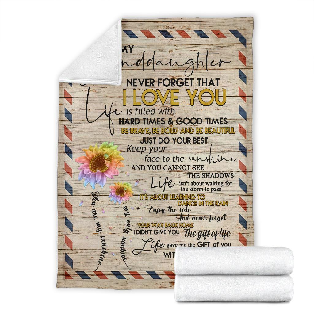 litzzy To My Granddaughter Fleece Blanket Lath0408208 Quilt Blanket   