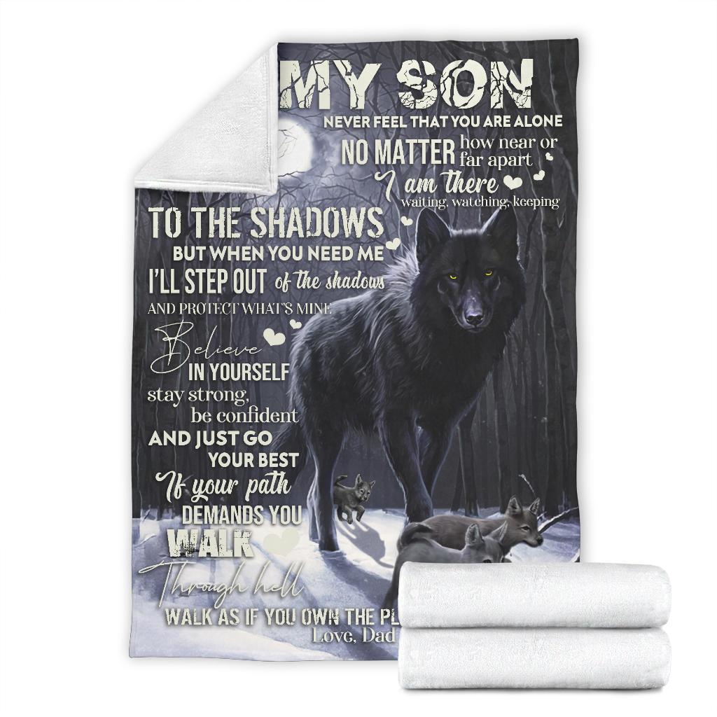 litzzy Wolf - To My Son Fleece Blanket - Latg040803Oh Quilt Blanket   