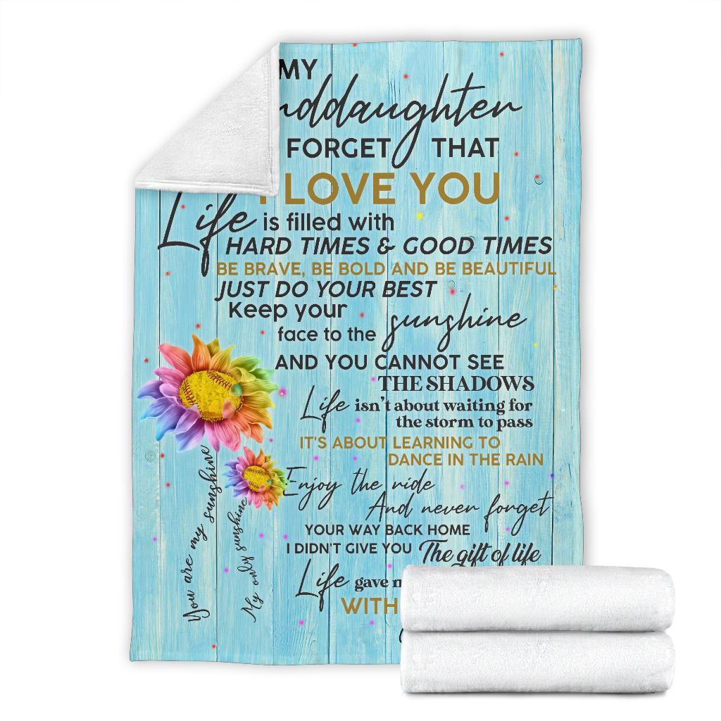 litzzy Softball - Granddaughter Never Forget That Ily Fleece Blanket - Nh070820Oh Quilt Blanket   