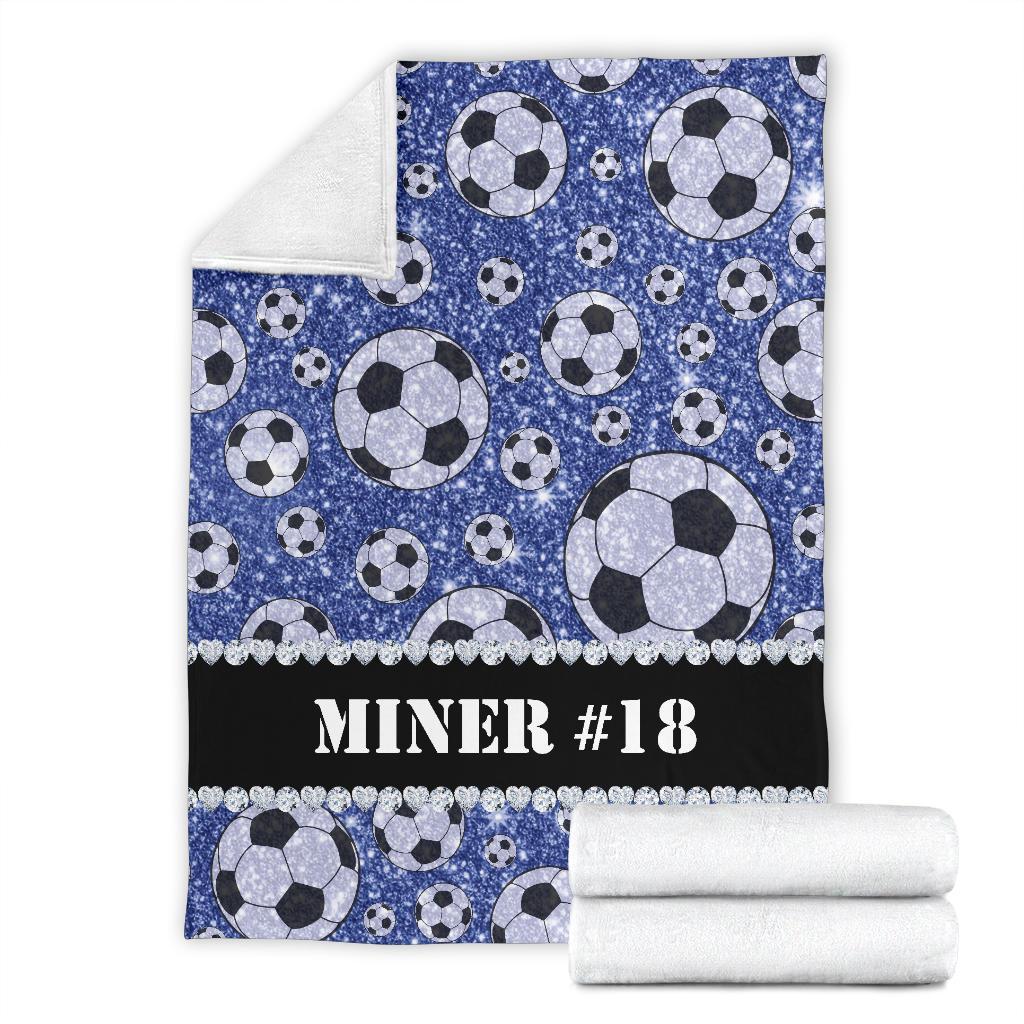 litzzy Personalized Soccer Glitter Fleece Blanket - Tlnh1311203 Quilt Blanket   