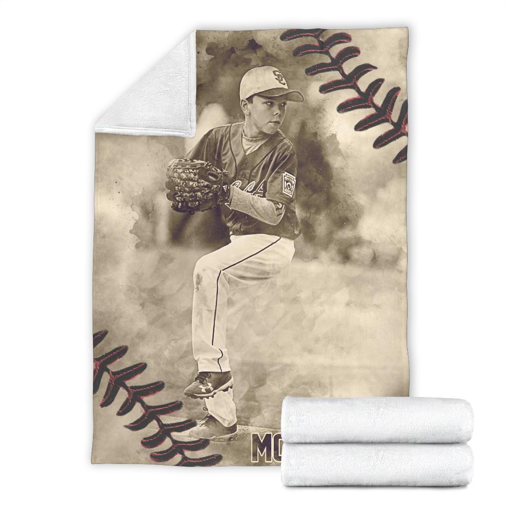 litzzy Personalized Vintage Baseball Fleece Blanket - Km091120 Quilt Blanket   