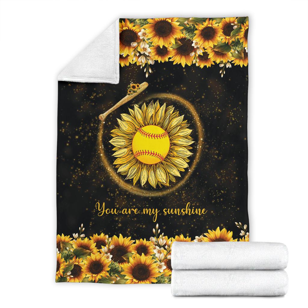 litzzy Softball You Are My Sunshine Premium Fleece Blanket Nh170520Ki Quilt Blanket   