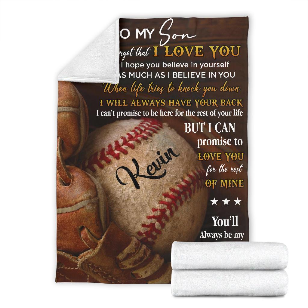 litzzy Personalized Never Forget Baseball Softball Glove Fleece Blanket - Tlno0911201 Quilt Blanket   