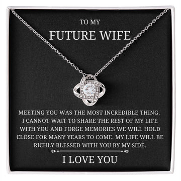 litzzy To My Future wife - Meeting you - Gift For Wife Jewelry 14K White Gold Finish Two Tone Box 