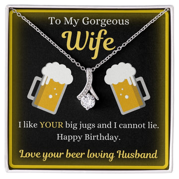 litzzy To My Gorgeous Wife - Big Jugs - Gift For Wife Jewelry 14K White Gold Finish Standard Box 