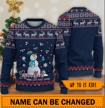 litzzy Grandma Personalized Knitted Sweater, Personalized Gift for Nana, Grandma, Grandmother, Grandparents, Personalized Christmas Gift - KN010PS03 -  Best Gift For Christmas, Noel Malalan - Christmas Signature Sweater   