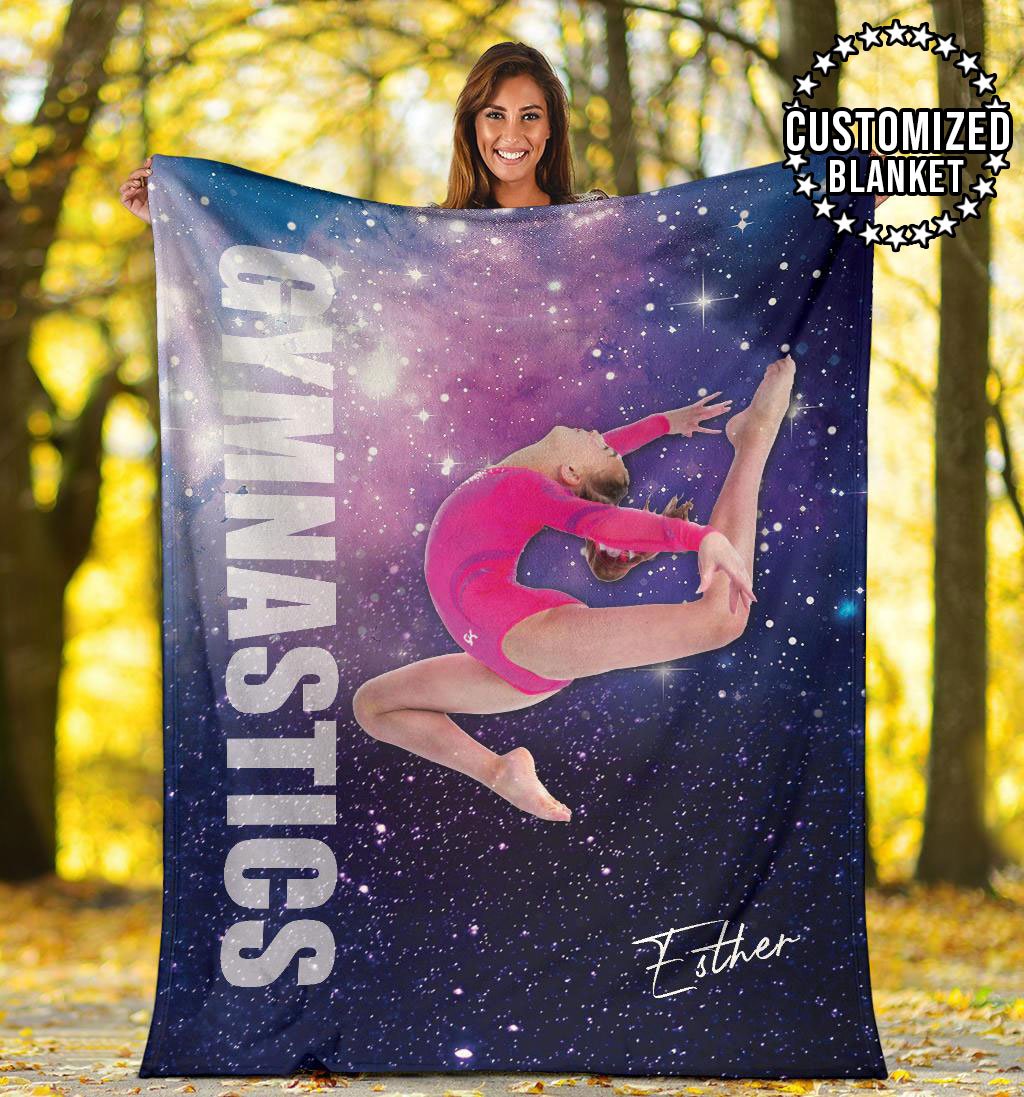 litzzy Personalized Sport Galaxy Fleece Blanket - Lath1011202 Quilt Blanket GYMNASTICS 50 x 60 