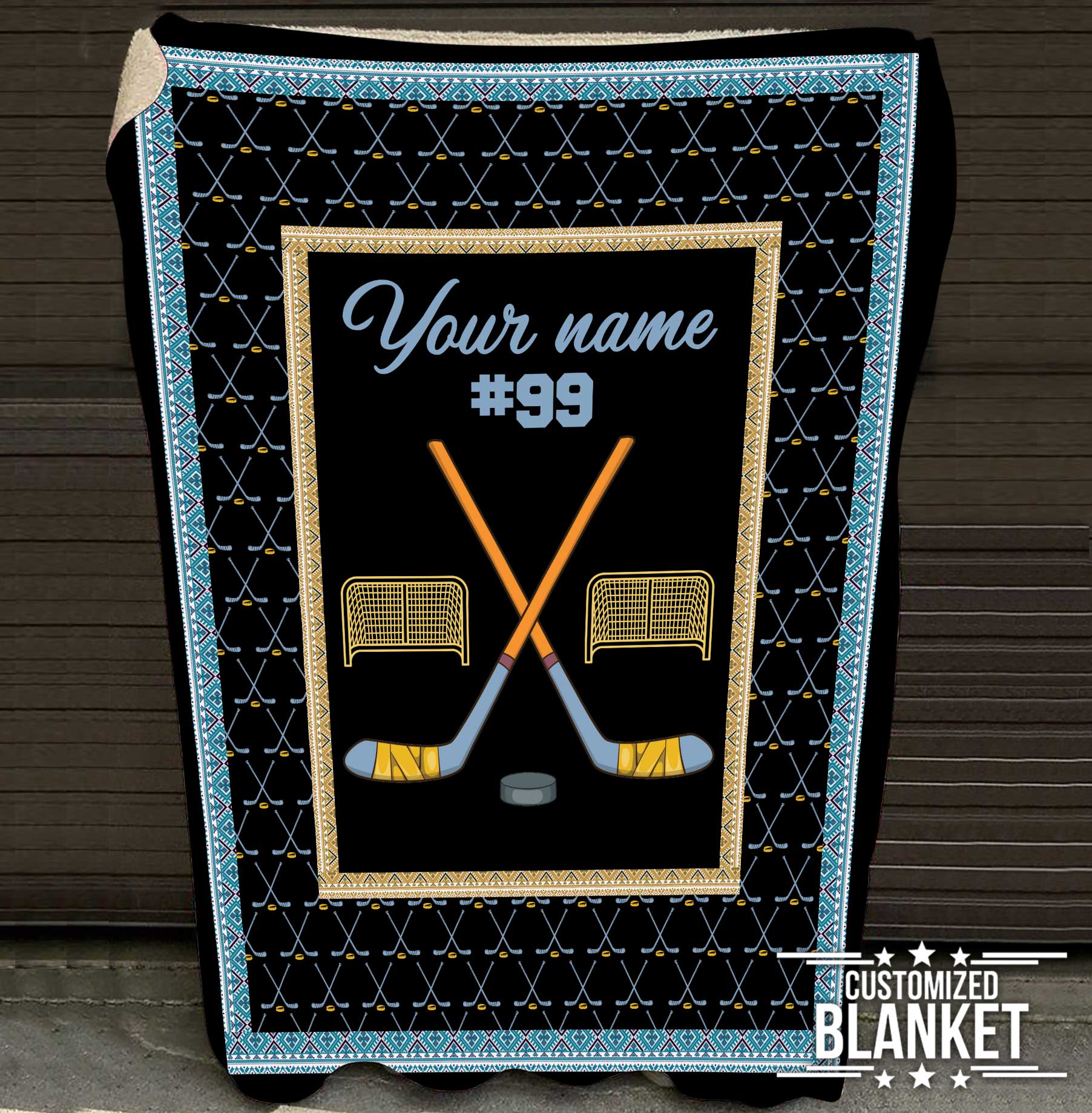 litzzy Personalized Sport Fleece Blanket - Lath0412201 Quilt Blanket HOCKEY 50 X 60 