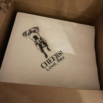litzzy Custom Pet Cocktail Napkins, Dog Wedding Napkins, Custom cat Cocktail Napkins, Customized Pet Napkins, Custom Pet Portrait Wedding Napkins Napkins   