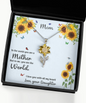 litzzy Litzzy Necklace To My Mom, I love you with all my heart! Gift For Mom From Daughter, Sunflower Necklace For Mom Jewelry   
