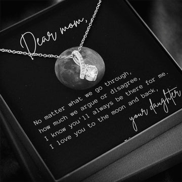 litzzy Litzzy Necklace To My Mom, Love You To The Moon and Back Gift For Mom From Daughter, Sunflower Necklace For Mom Jewelry   