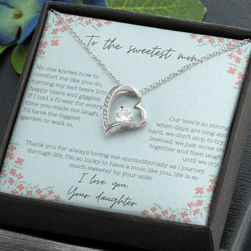 litzzy Litzzy Necklace To The Sweetest Mom, No one knows how to comfort me like you do, Mothers Day Jewelry, Necklace gifts set from Son, Daughter Jewelry 14k White Gold Finish Standard Box 