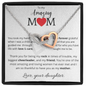 litzzy Litzzy Interlocking Hearts Necklace To My Mom, Thank you fore being my rock in times of trouble Gift To Amazing Mom From Daughter Jewelry   
