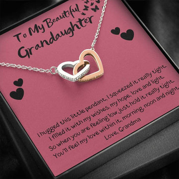 litzzy To My Granddaughter - Litzzy Interlocking Hearts Necklace - Necklace for Granddaughter from Grandma Jewelry Standard Box  