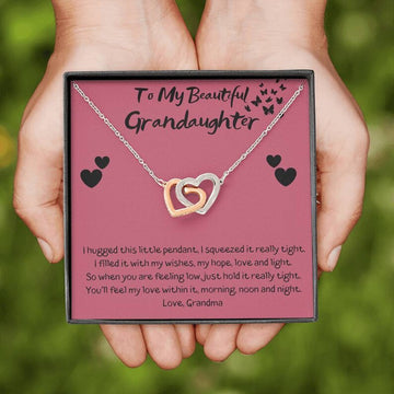 litzzy To My Granddaughter - Litzzy Interlocking Hearts Necklace - Necklace for Granddaughter from Grandma Jewelry   