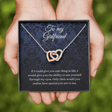 litzzy Necklace To My Girlfriend - Litzzy Interlocking Hearts - Gift For Girlfriend Birthday, Girlfriend Jewelry, Anniversary Gift From Boyfriend Jewelry   