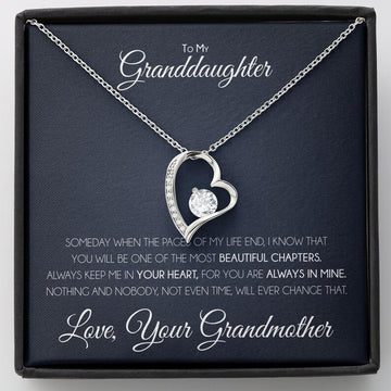 litzzy To My Granddaughter - Litzzy Forever Love Necklace - Necklace for Granddaughter from Grandmother Jewelry   