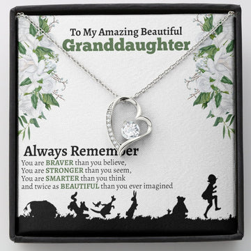 litzzy To My Granddaughter - Litzzy Forever Love Necklace - Necklace for Granddaughter from Grandparents Jewelry   