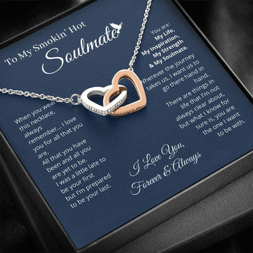 litzzy To My Soulmate - Jewelry Gift For Her, Gift For Soulmate, Soulmate Jewelry, Soulmate Gift, Anniversary, Love Necklace Gifts For Her - Litzzy Interlocking Hearts Necklace Jewelry   