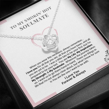 litzzy To My Smokin' Hot Soulmate - Love Necklace Gifts For Her, Soulmate Jewelry, Love Of My Life Gift - Litzzy Love Knot Necklace Jewelry   