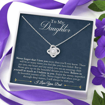 litzzy Believe In Your Self, I Will Always Be With You. Litzzy To My Daughter Love Knot Necklace Jewelry   
