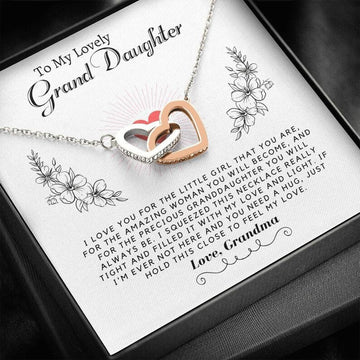 litzzy To My Granddaughter - Litzzy Interlocking Hearts Necklace - Necklace for Granddaughter from Grandma Jewelry Standard Box  
