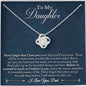 litzzy Believe In Your Self, I Will Always Be With You. Litzzy To My Daughter Love Knot Necklace Jewelry 14K White Gold Finish Standard Box 