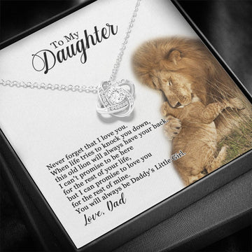 litzzy You Will Always Be Daddy's Little Girl, Litzzy To My Daughter Love Knot Necklace Jewelry   