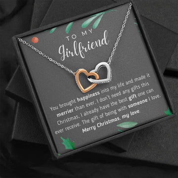 litzzy To My Girlfriend - Litzzy Interlocking Hearts - Necklace For Valentines Day, Birth Day, Anniversary - Girlfriend Jewelry, Necklace Gift For Girlfriend Jewelry   