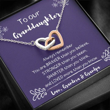 litzzy To My Granddaughter - Litzzy Interlocking Hearts Necklace - Necklace for Granddaughter from Grandparents Jewelry   
