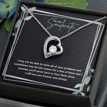 litzzy To My Soulmate - Litzzy Forever Love Necklace  - Meaningful Soulmate Necklace - Thoughtful Gift For Her, Soulmate Jewelry 14k White Gold Finish Standard Box 