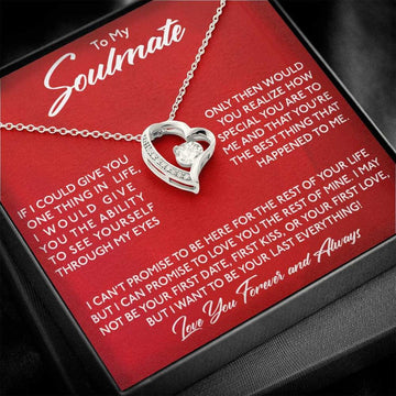 litzzy To My Soulmate Necklace Gift With Message Card - Soulmate Birthday, Soulmate Anniversary Gift For Soulmate - Litzzy Forever Love Necklace Jewelry   