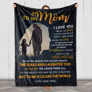 litzzy Mother's Day Blanket For Mom Personalized Blanket, Customized Blanket For Mom, Fleece Blanket For Mom Fleece Blanket   
