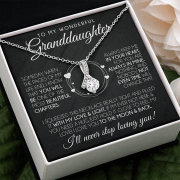 litzzy To My Granddaughter - My Wonderful Granddaughter - Litzzy Alluring Beauty Necklace - Necklace for Granddaughter from Grandparents Jewelry   