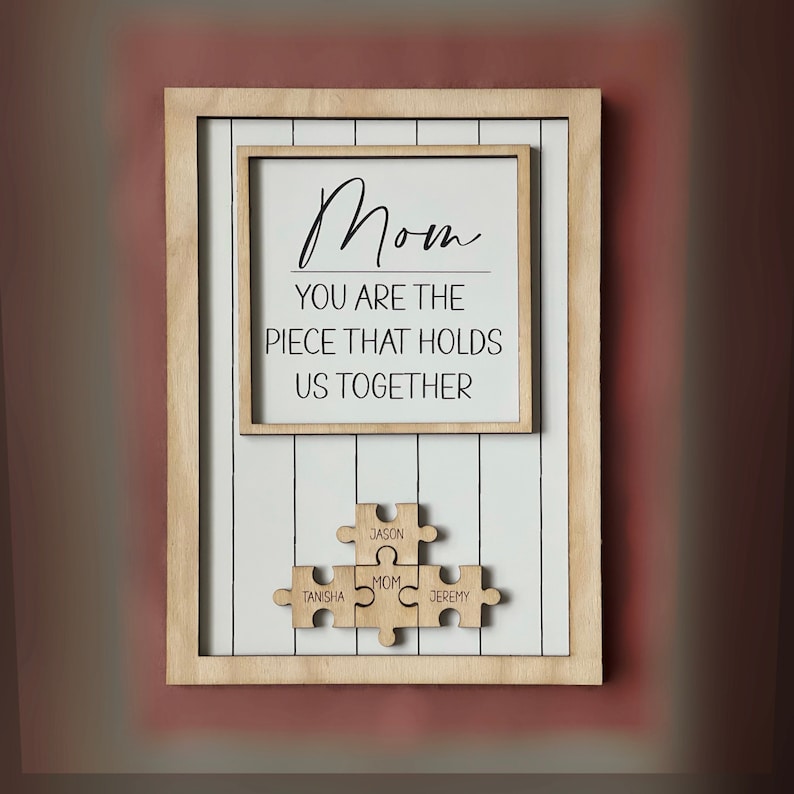 litzzy Mothers Day Gift, Gifts for Mom, Mother's Day Gift, Mothers Day Puzzle Sign, Mothers Day Gift from Daughter, Gift for Grandmother Puzzle Frame   